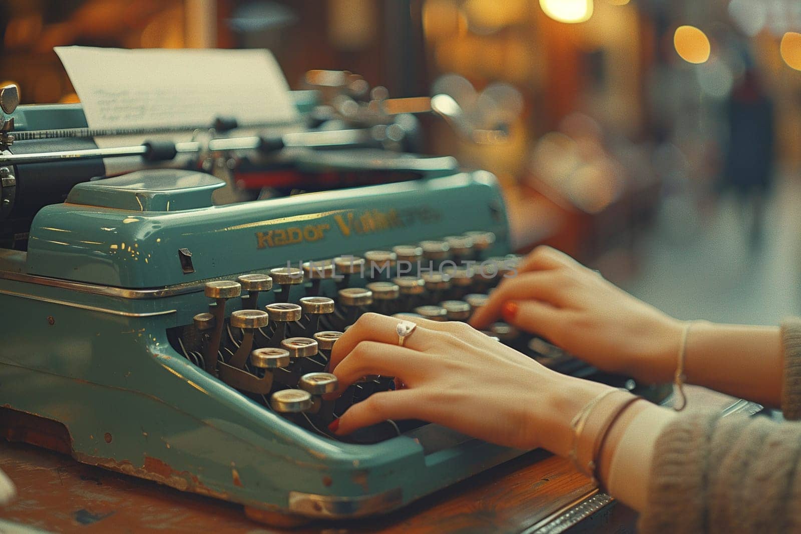 Fingers typing on an old typewriter by Benzoix
