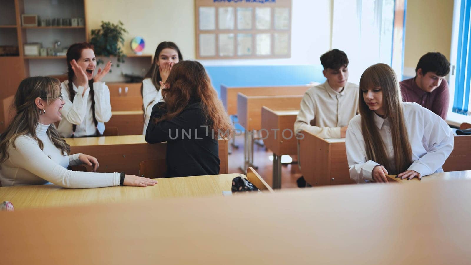 High school seniors in the classroom. by DovidPro