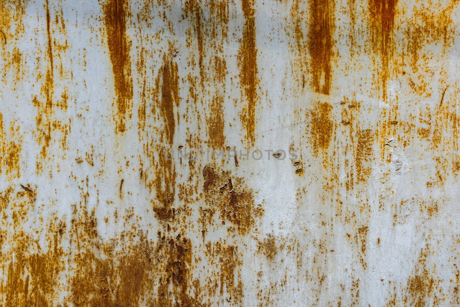 white painted steel surface with stains of rust - full-frame background and texture by z1b