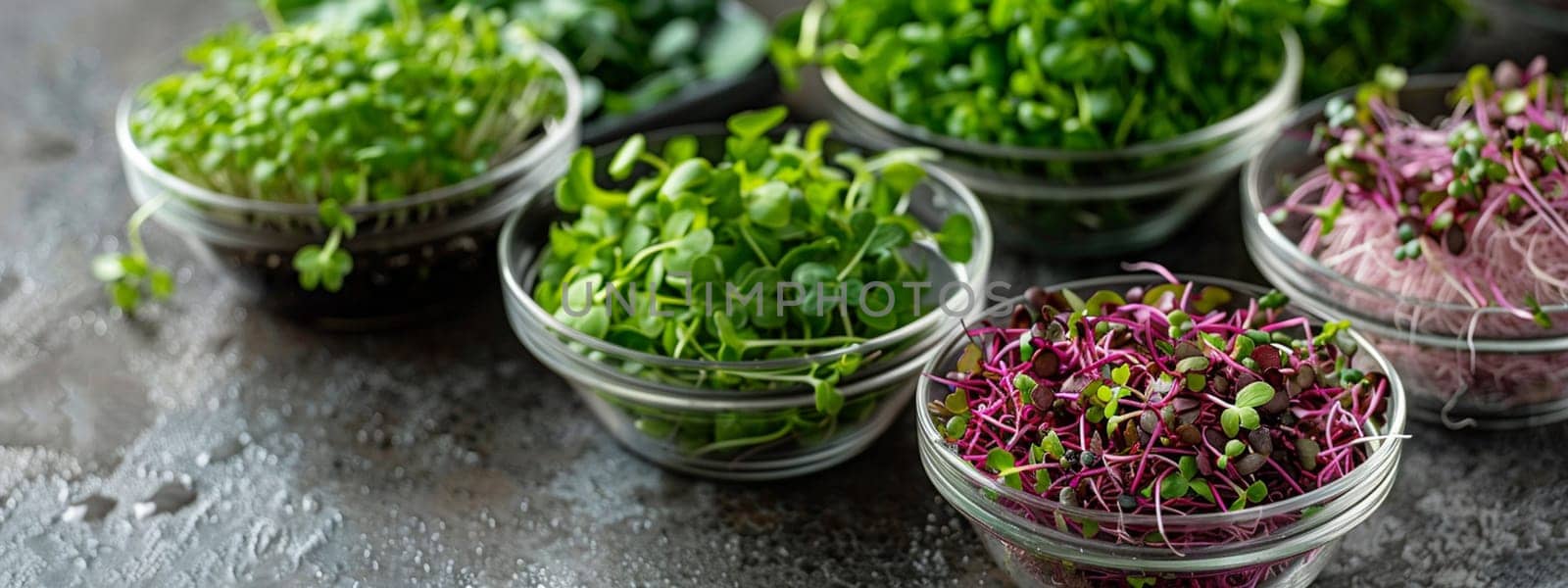 Fresh microgreens on a plate, healthy eating concept, nature, Generative AI,