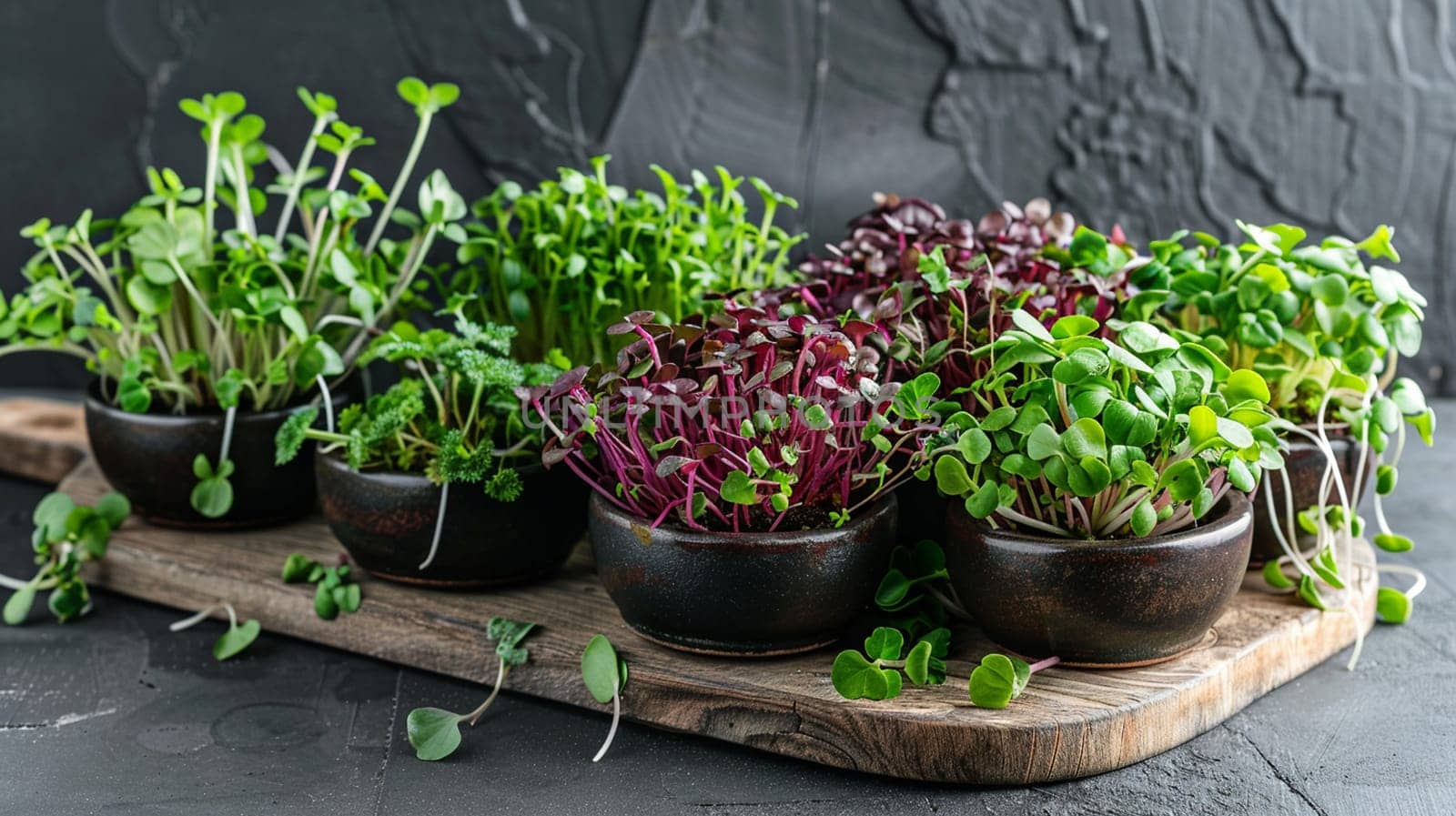 Fresh microgreens on a plate, healthy eating concept, nature, Generative AI,