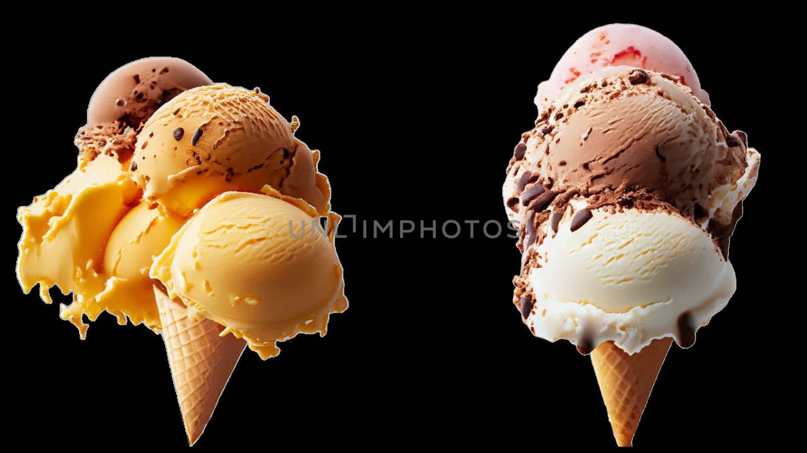 explosion of Ice Cream. Summer time. 3D illustration, 3D rendering. futuristic realistic 3d creative concept design, illustration. format png by Costin