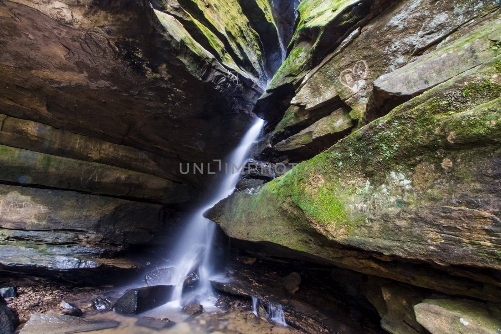 View of Broken Rock Falls, Old Man's Cave, Hocking Hills State Park, Ohio