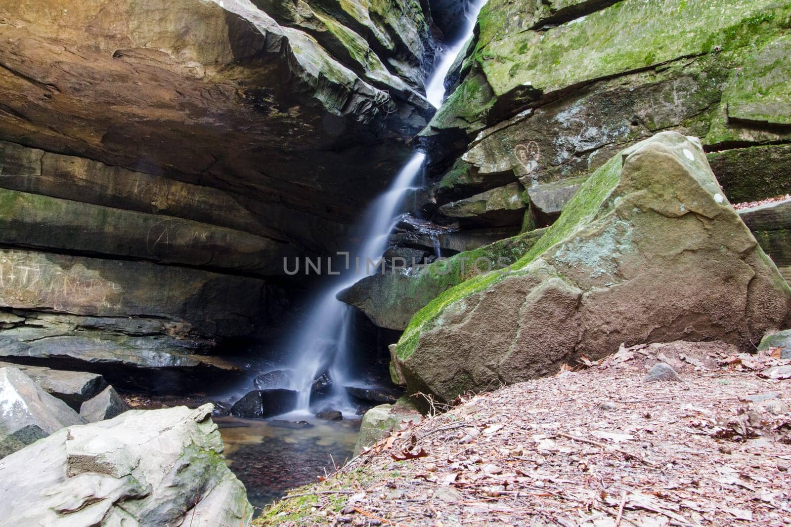 View of Broken Rock Falls, Old Man's Cave, Hocking Hills State Park, Ohio