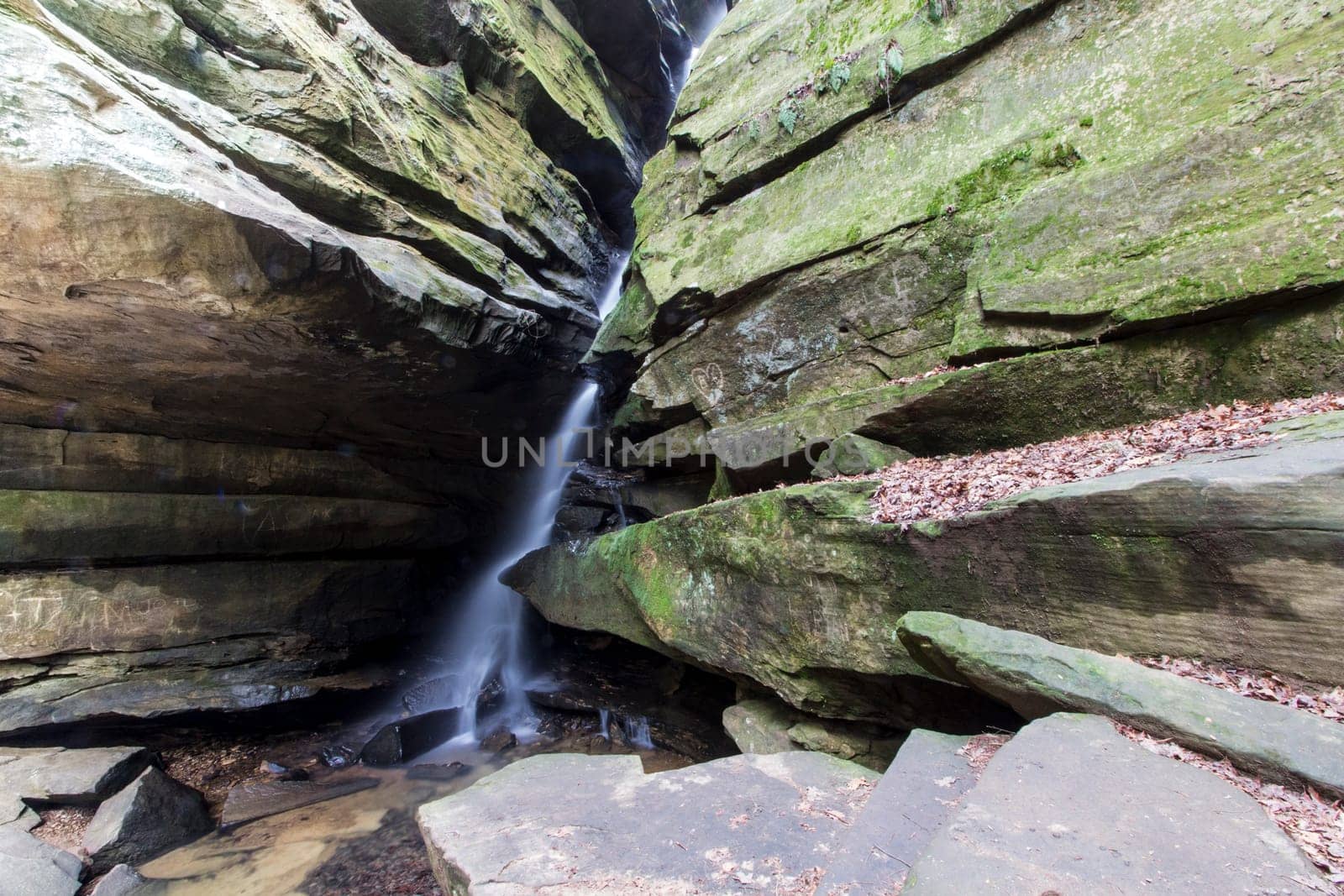 View of Broken Rock Falls, Old Man's Cave, Hocking Hills State Park, Ohio