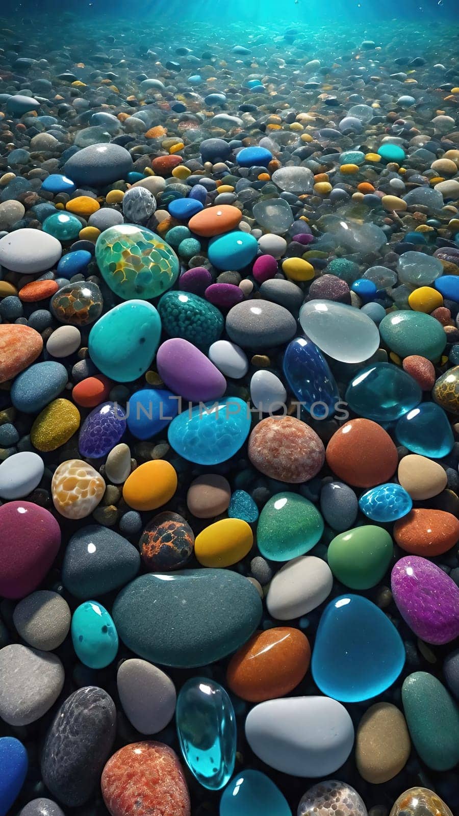 Colorful stones background. Multicolored pebbles texture. by yilmazsavaskandag