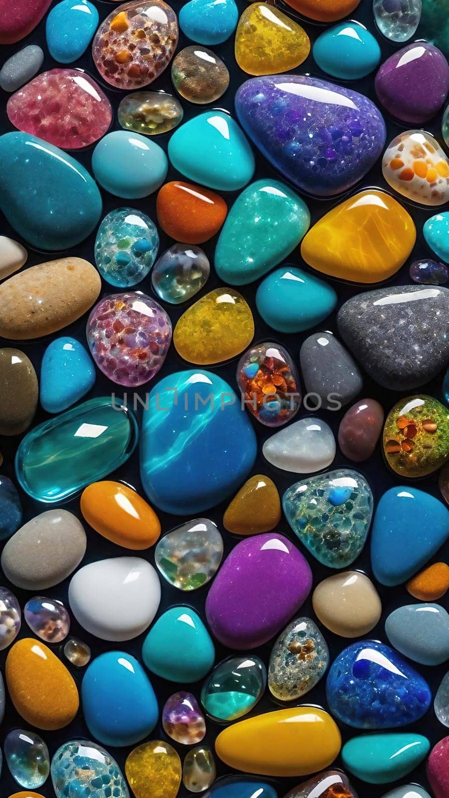 Colorful stones background. Multicolored pebbles texture. by yilmazsavaskandag