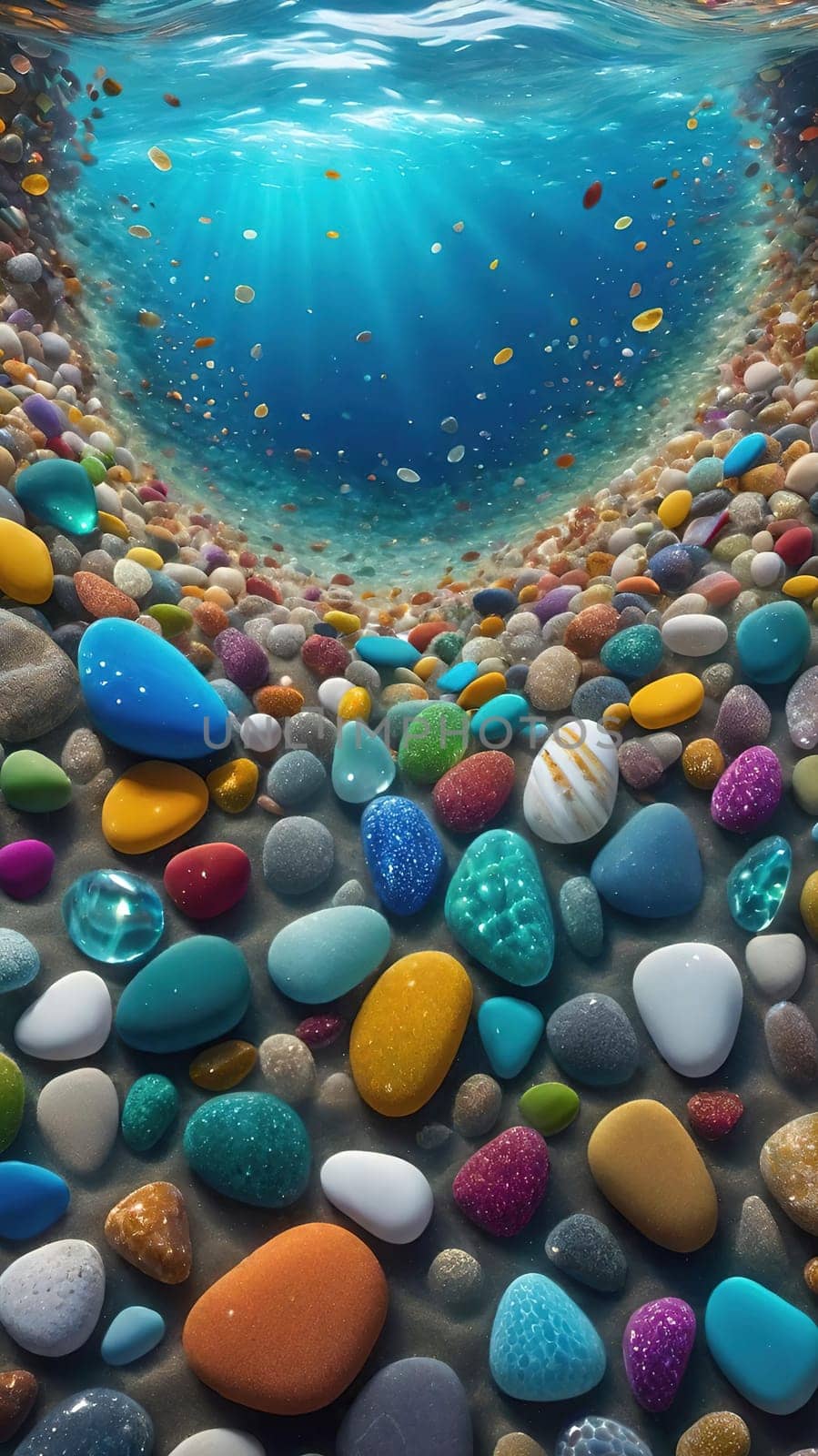 Colorful stones background. Multicolored pebbles texture. by yilmazsavaskandag
