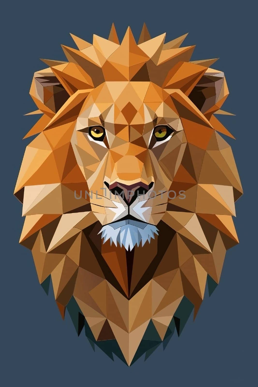 Lion head low poly style vector illustration. by yilmazsavaskandag