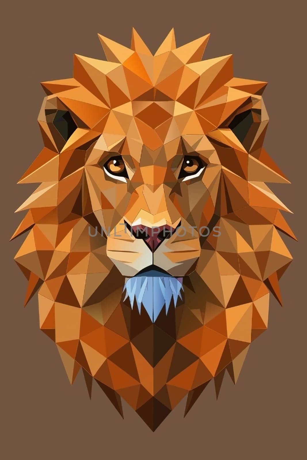 Lion head low poly style vector illustration. by yilmazsavaskandag