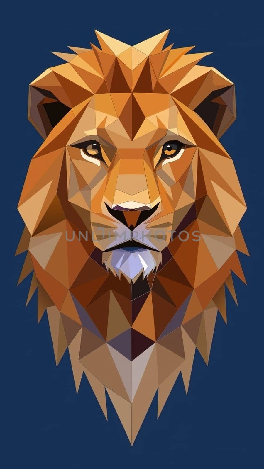 Lion head low poly style vector illustration. by yilmazsavaskandag