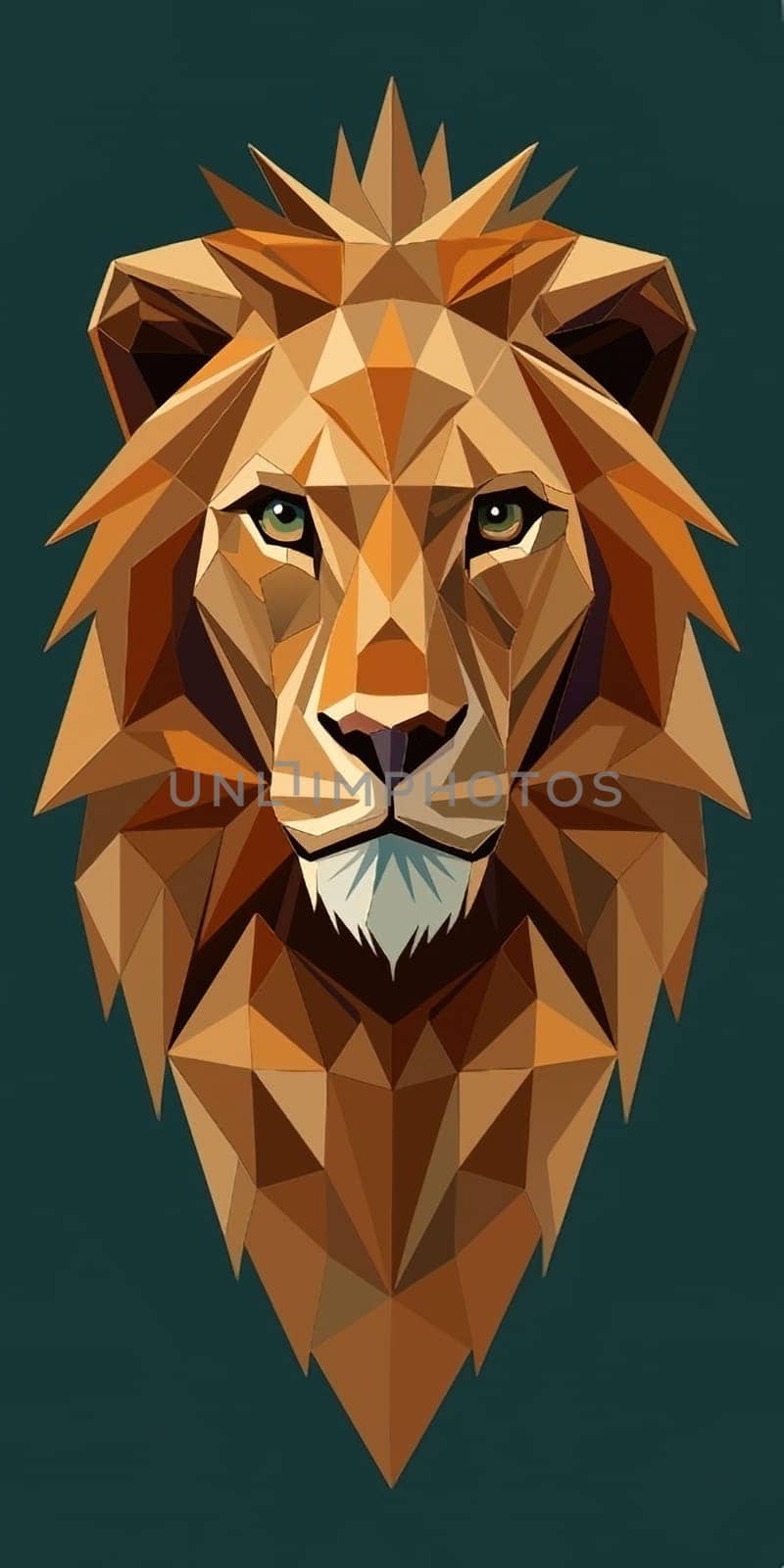 Lion head low poly style vector illustration. by yilmazsavaskandag