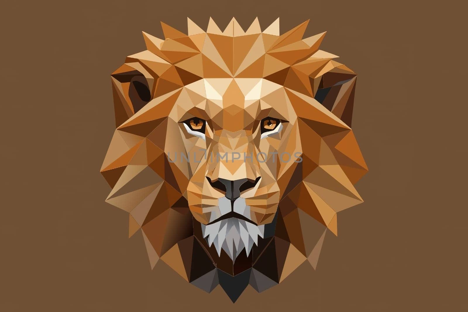 Lion head low poly style vector illustration. by yilmazsavaskandag