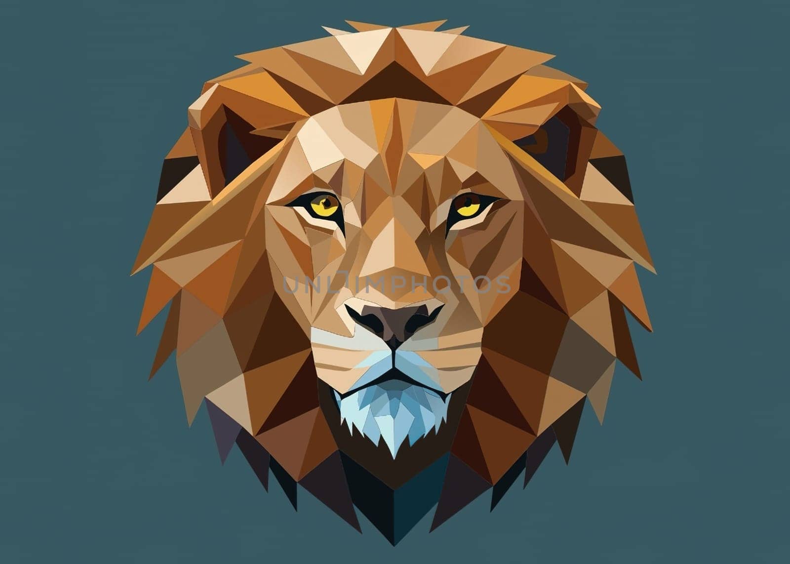Lion head low poly style vector illustration. by yilmazsavaskandag