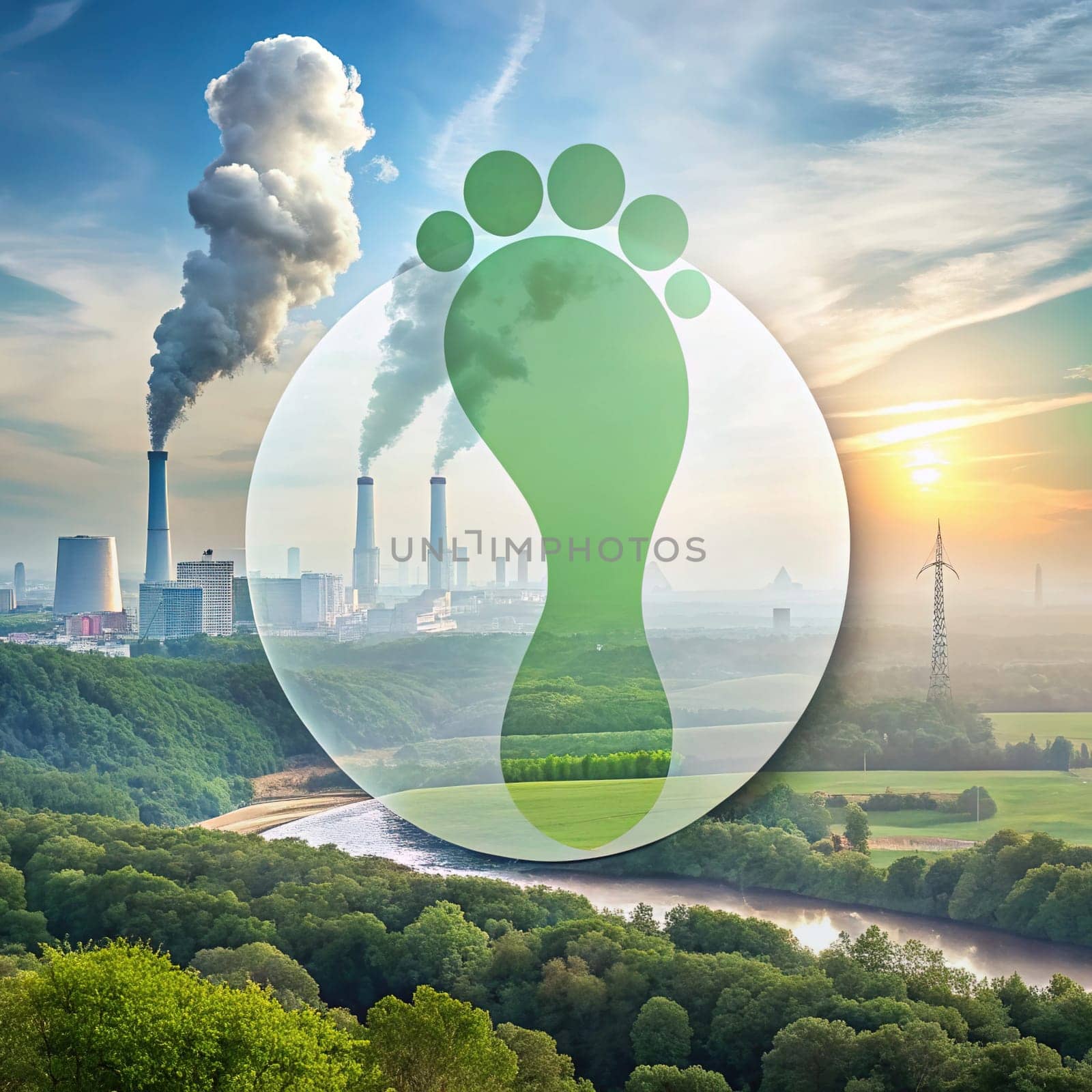 Carbon footprint that endangers natural life by causing global warming