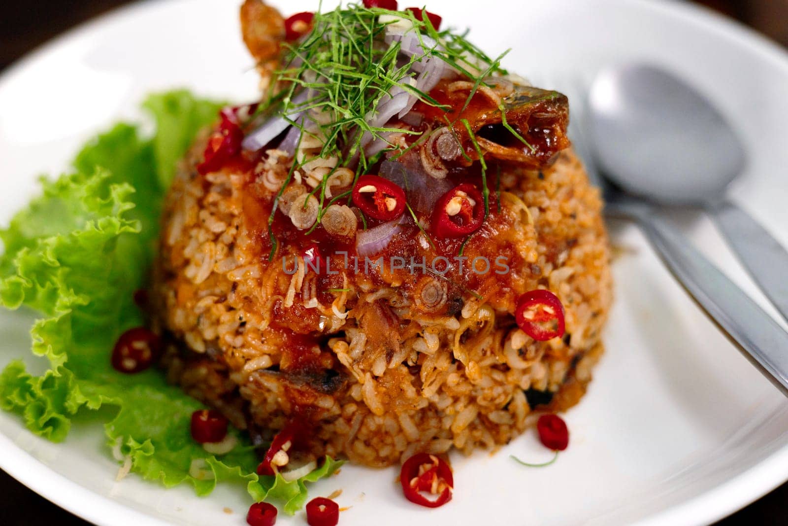 Fried Rice With Spicy Canned Fish In Tomato Sauce  by urzine