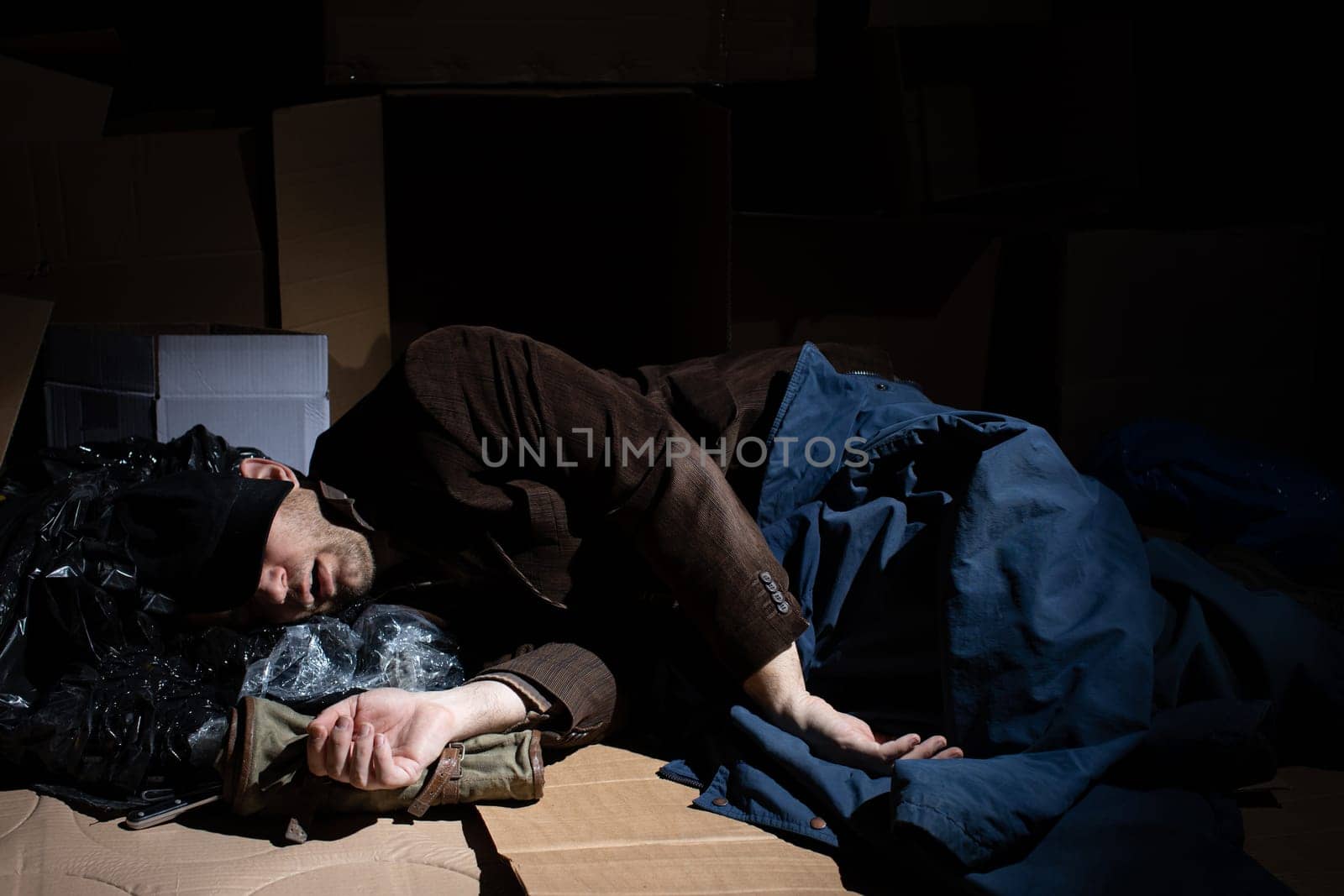 When you become homeless, street cartons become your home.