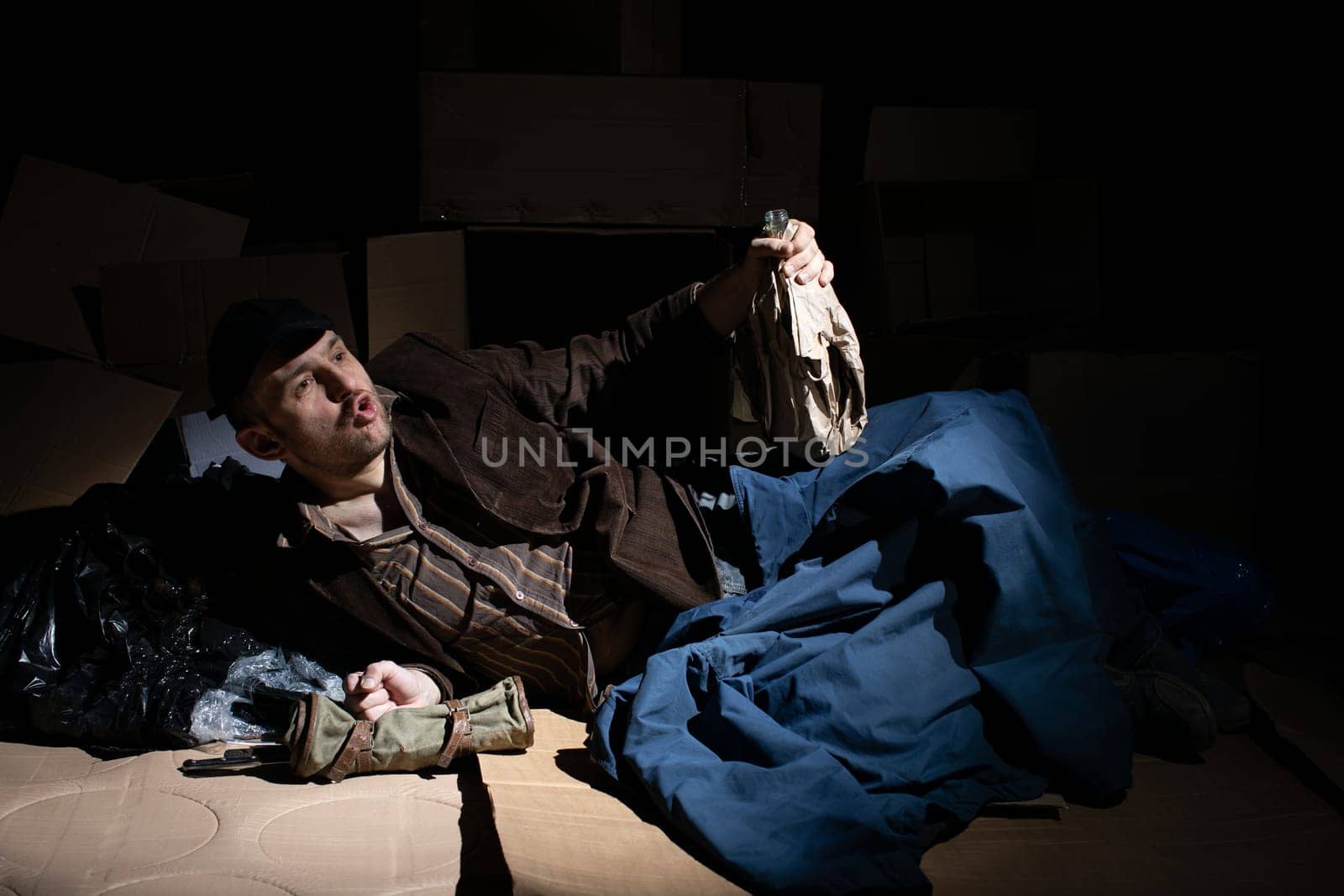 When you become homeless, street cartons become your home.