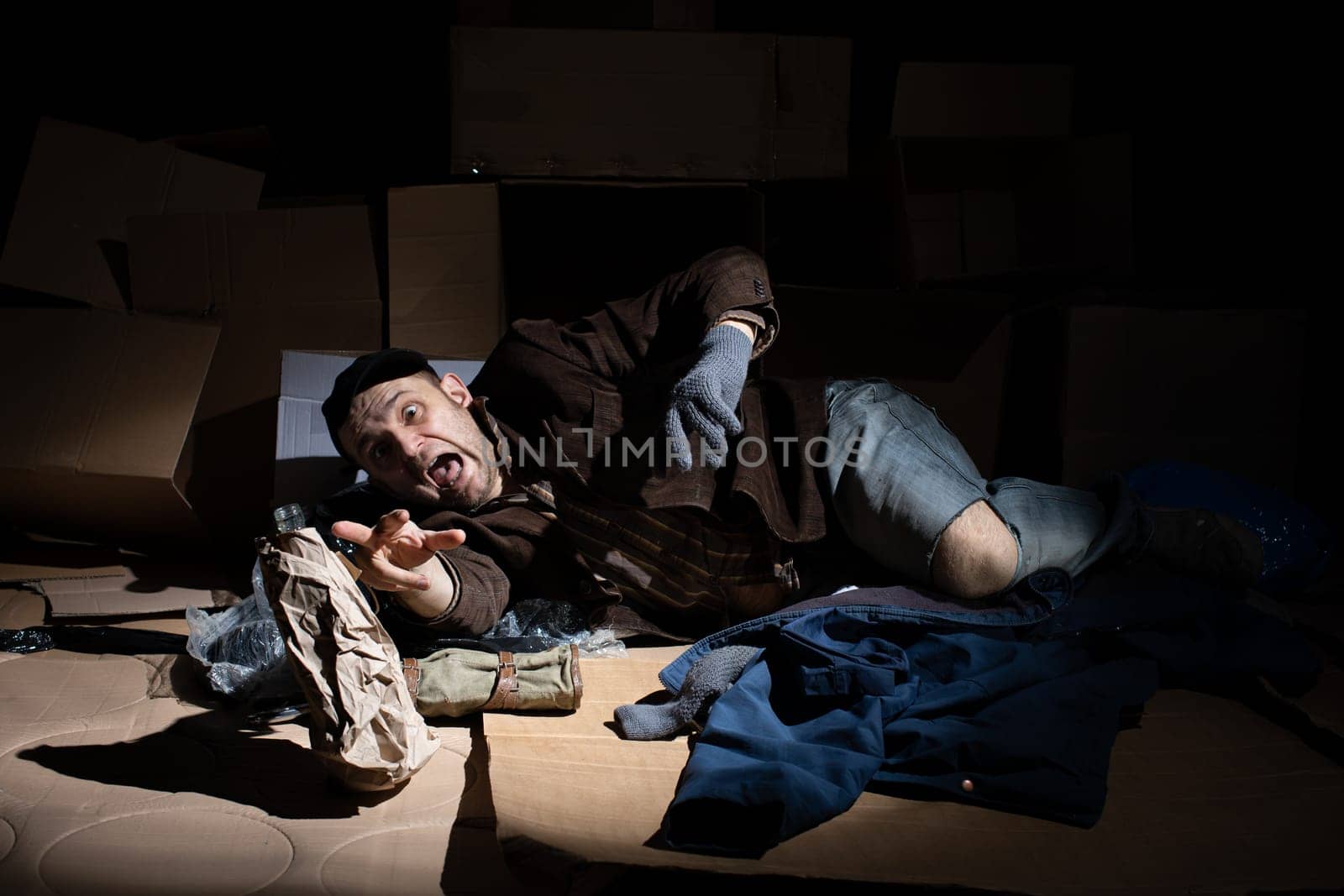 When you become homeless, street cartons become your home.