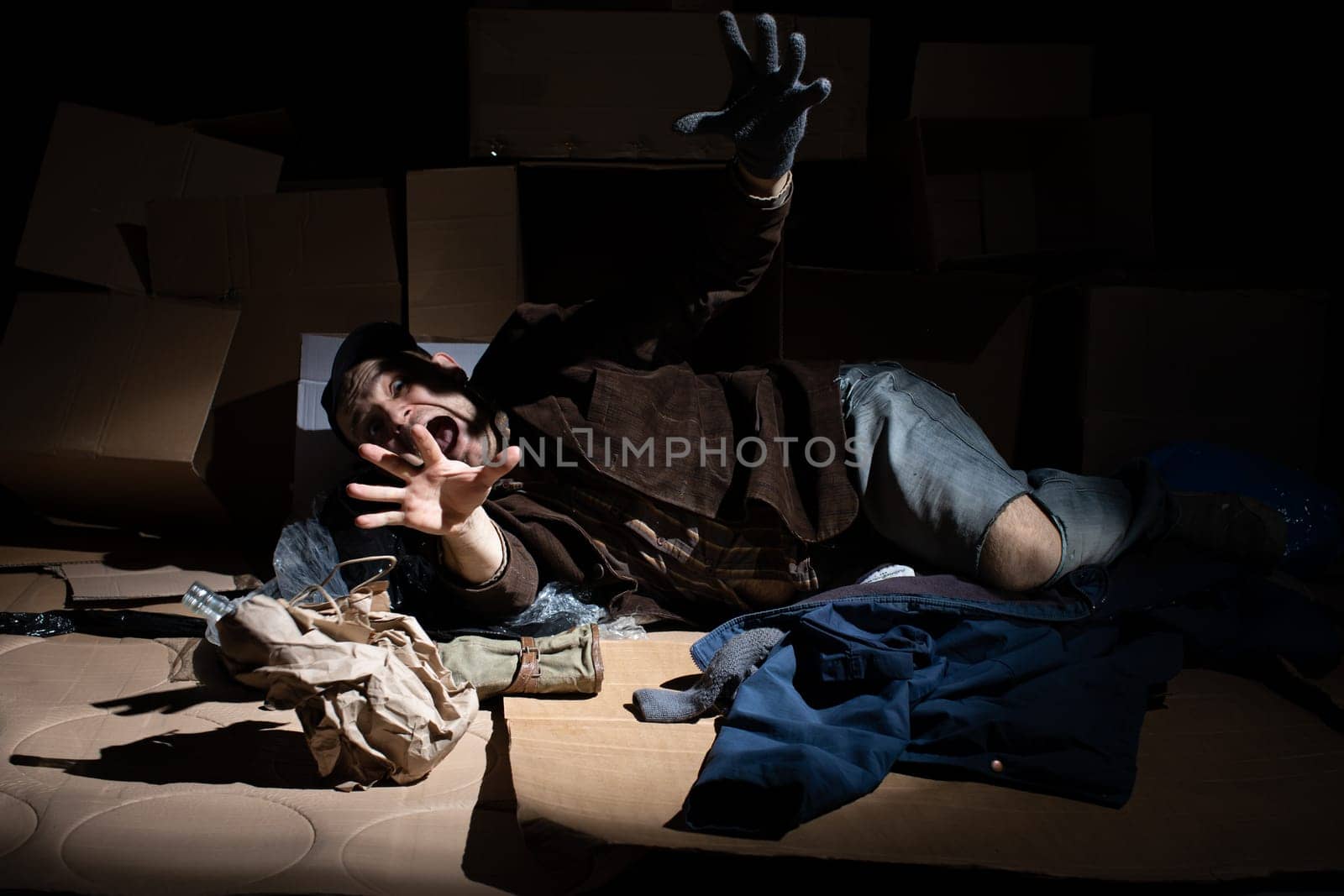 When you become homeless, street cartons become your home.