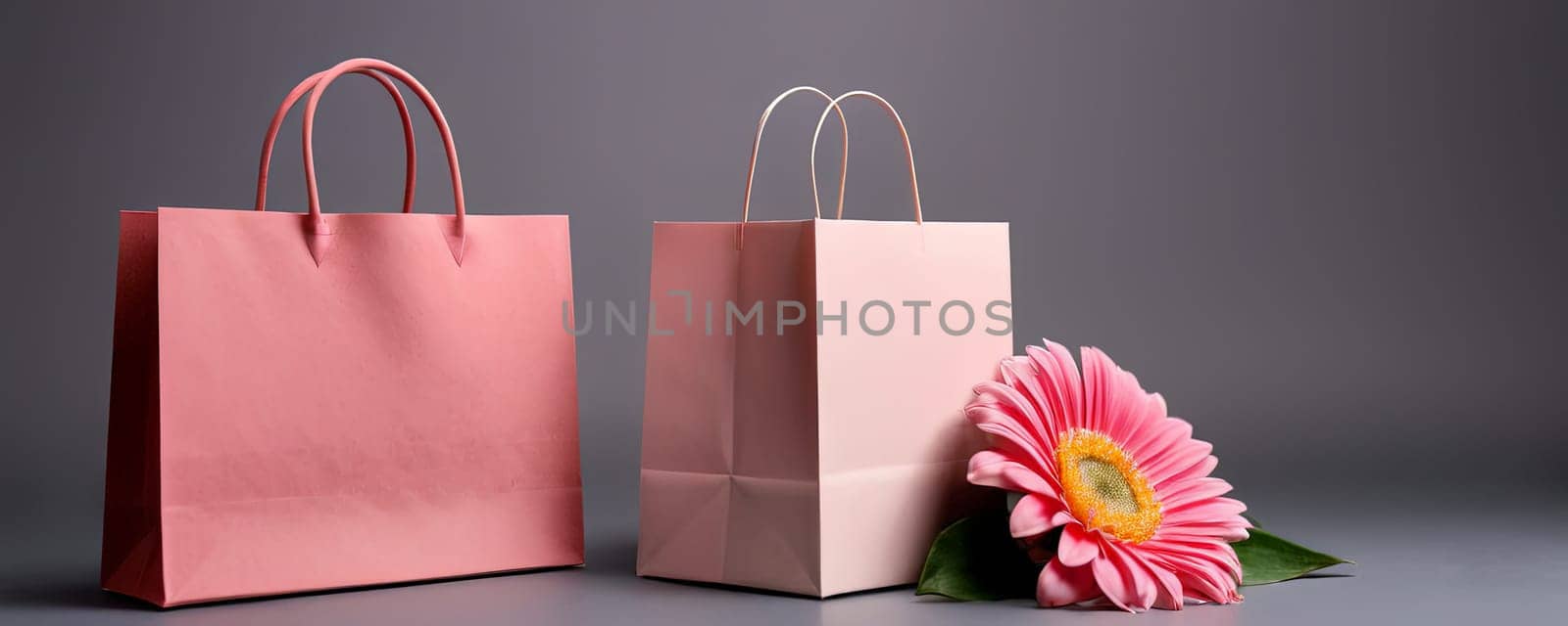 Shopping bag on backdrop with studio lighting, shopping advertisement and product placement