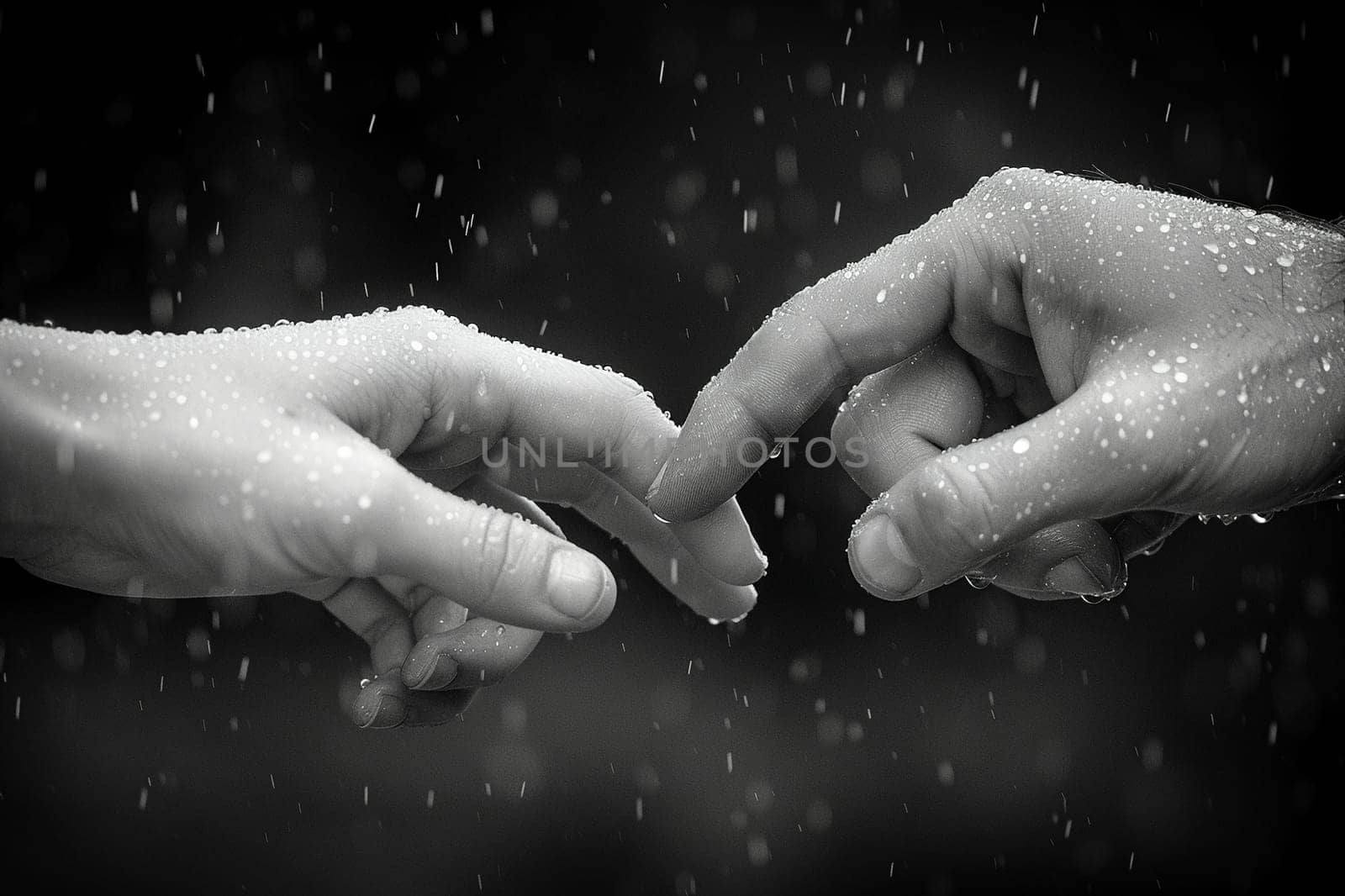 Fingers entwined with anothers symbolizing love by Benzoix