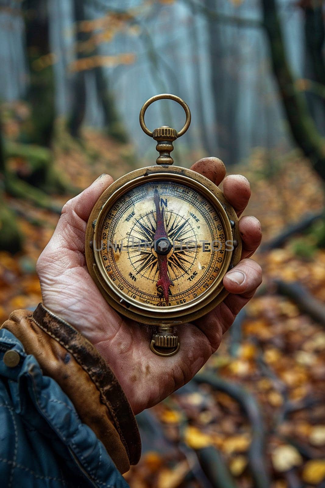 Hand holding a vintage compass by Benzoix