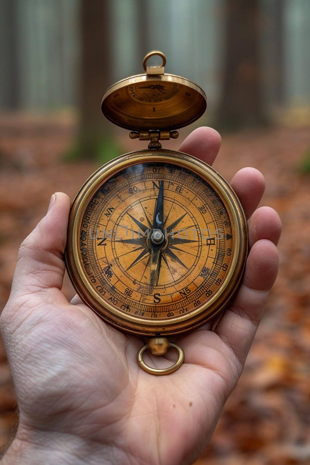 Hand holding a vintage compass by Benzoix