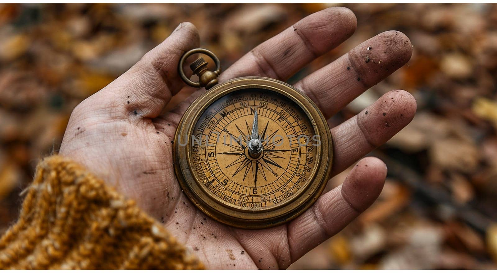 Hand holding a vintage compass by Benzoix