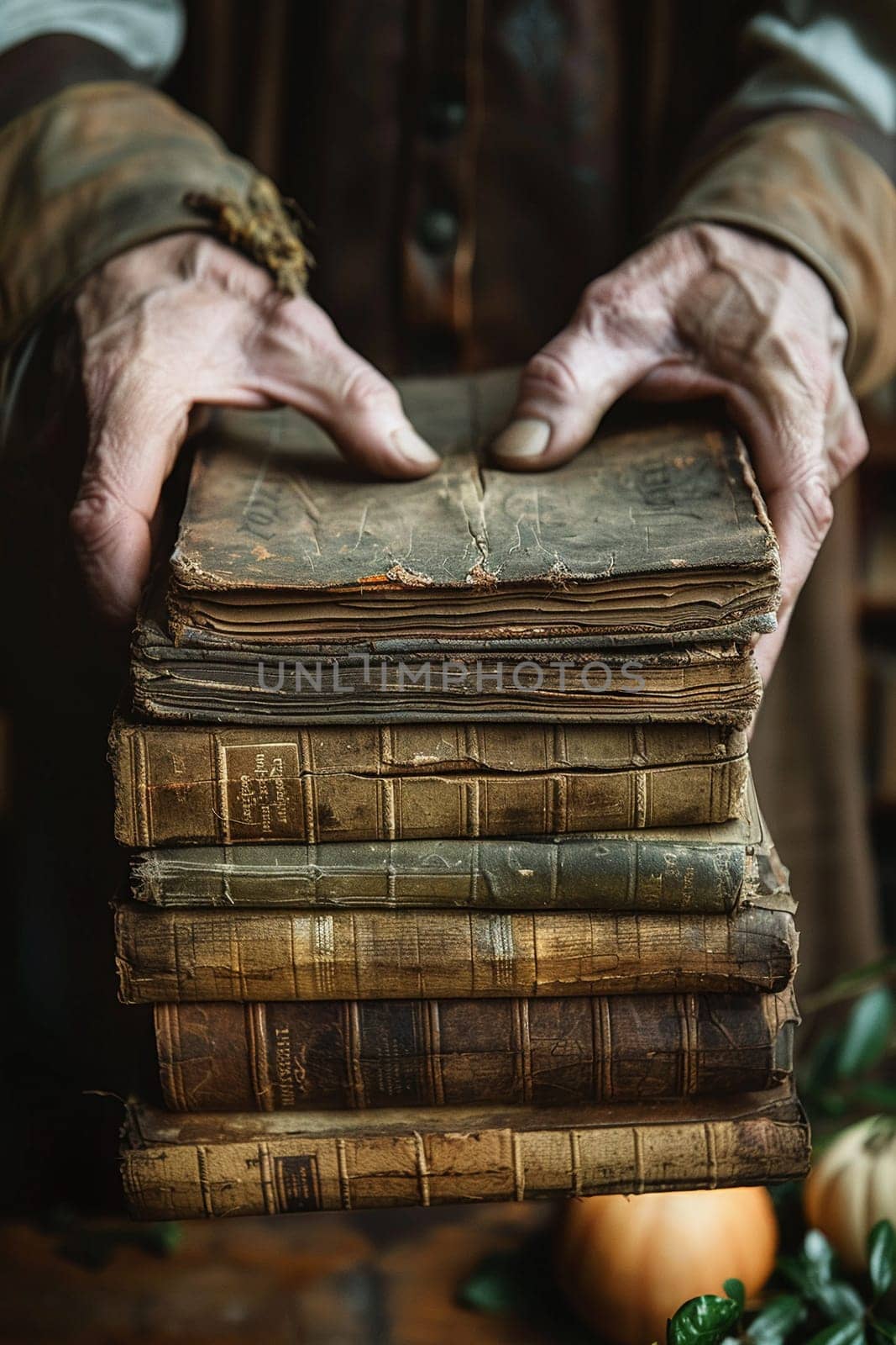 Hand turning pages of an old book by Benzoix