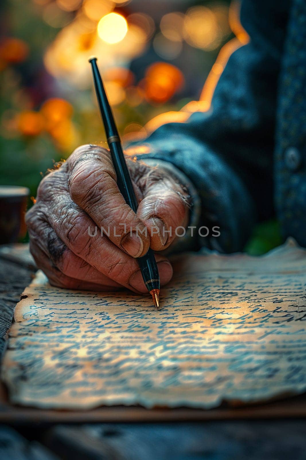 Hand writing a heartfelt letter, depicting personal communication and emotional expression.