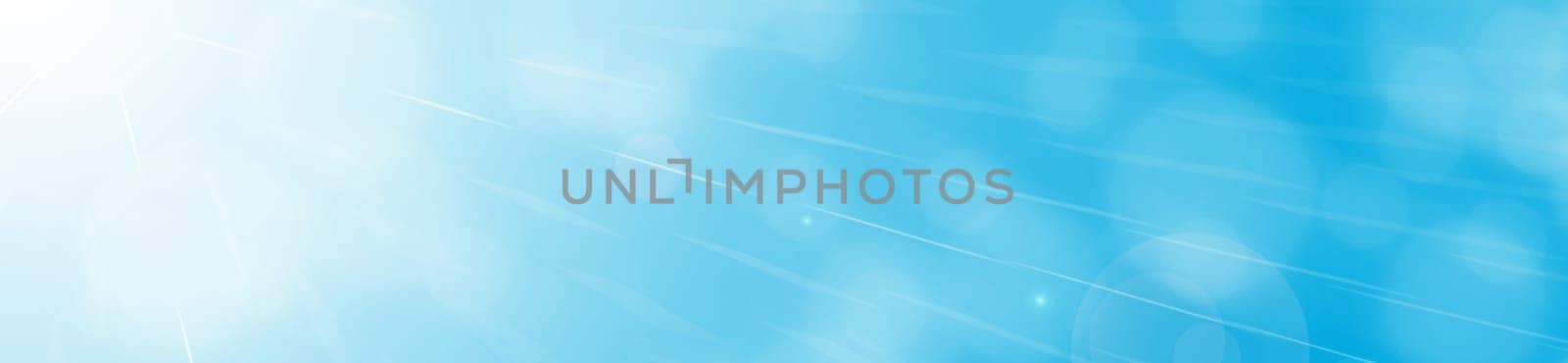 Bokeh photo effect accompanied by exoteric combinations of honeycombs and sun rays on a blue and blue background with flashes of white color.