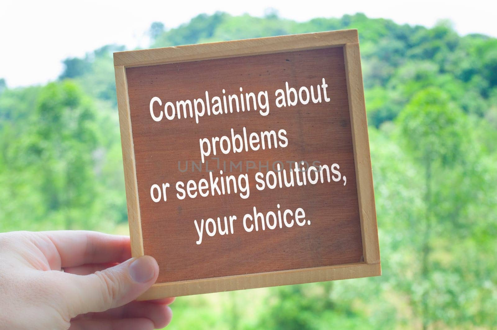 Choice concept about complaining and problems. Own choice concept.