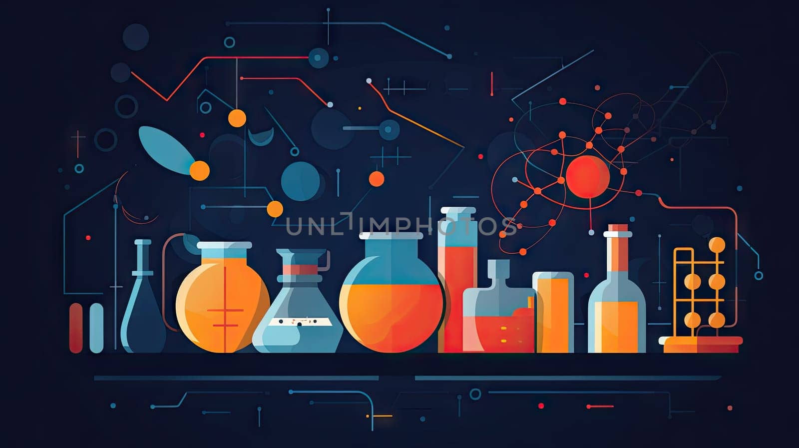 Colorful Laboratory Experiment Concept Illustration by chrisroll