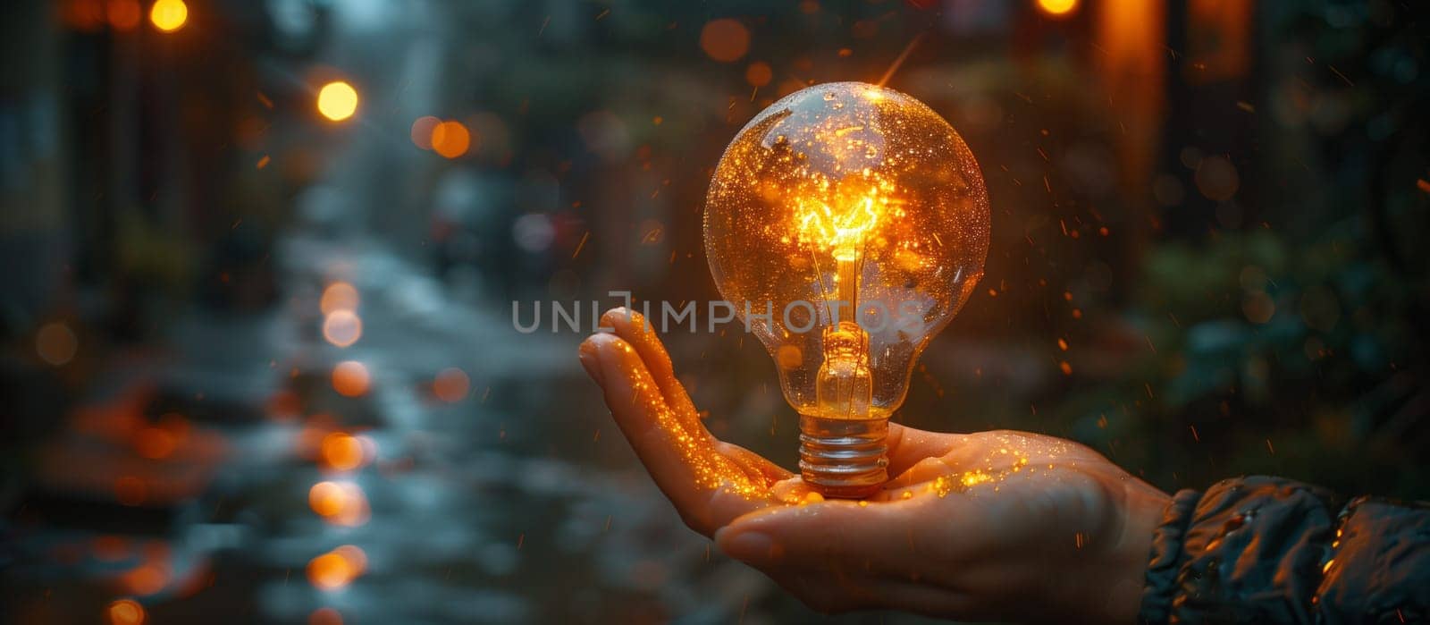 Person holding a light bulb for macro photography event by richwolf