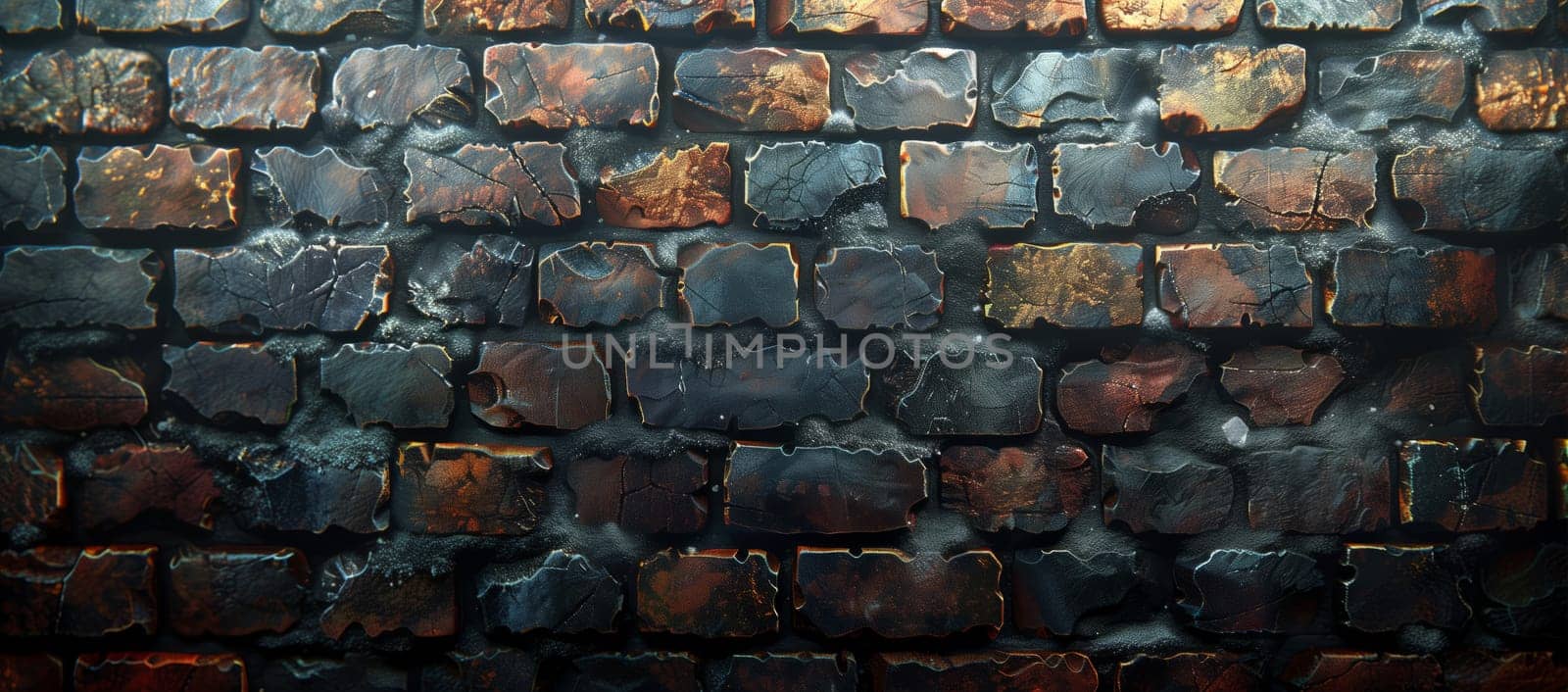 A detailed close up of a brick wall showcasing the intricate pattern of the brickwork. The contrast of the metal, grass, and building materials adds to the artistic look
