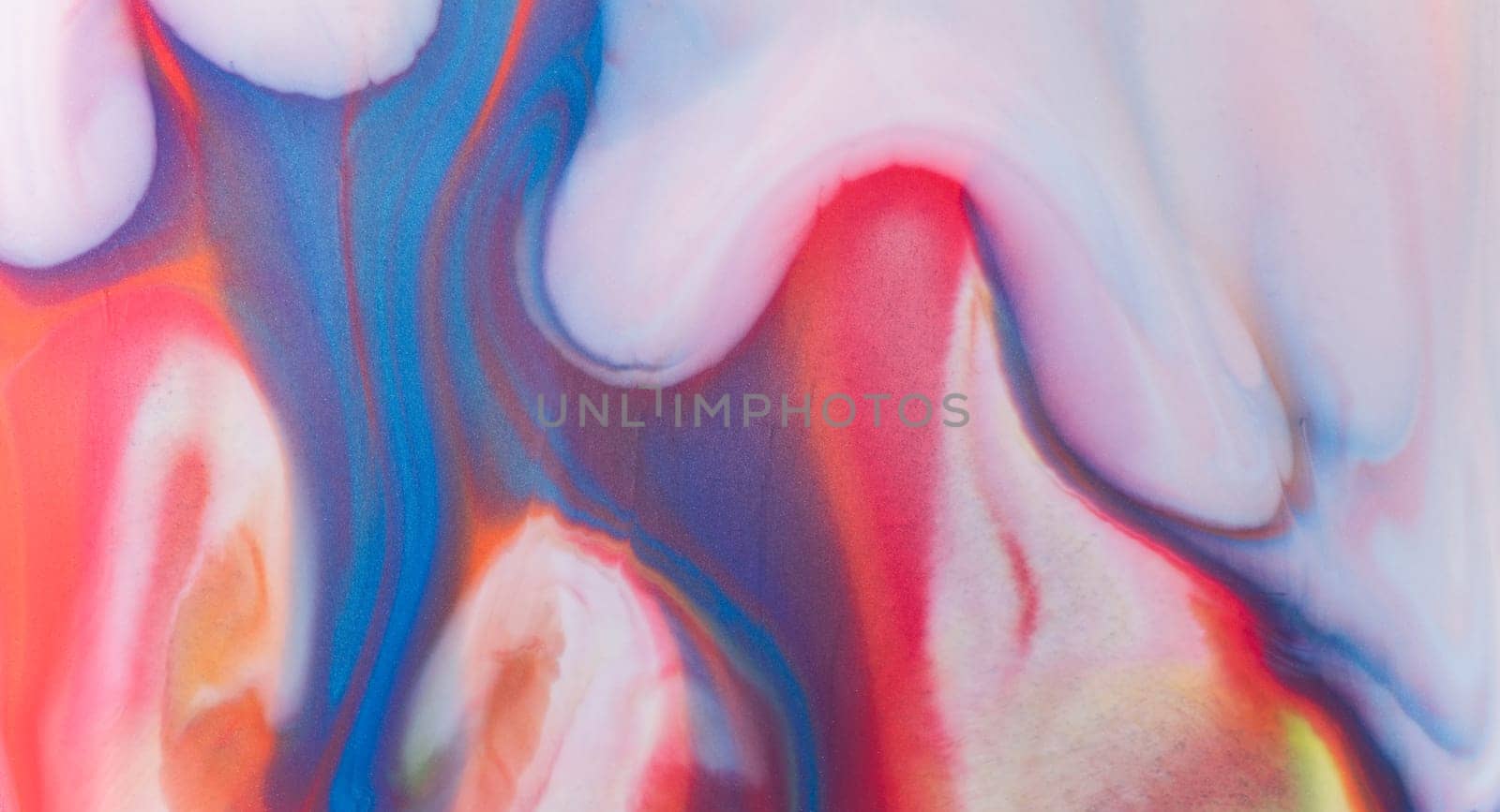 Red and blue fluid wave. Duotone compositions with gradient flow shape. Innovation modern background. Abstract Fluid Acrylic Painting. Liquid background.