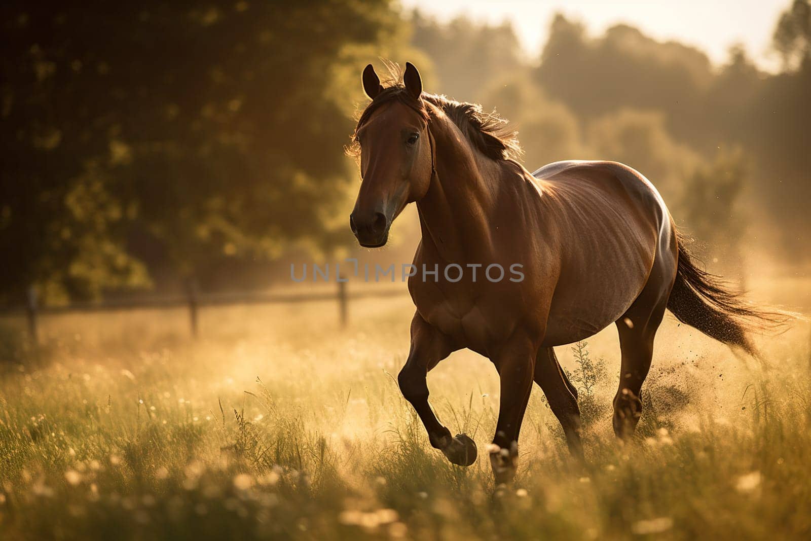 Magnificent Running Horse On A Summer Meadow by tan4ikk1
