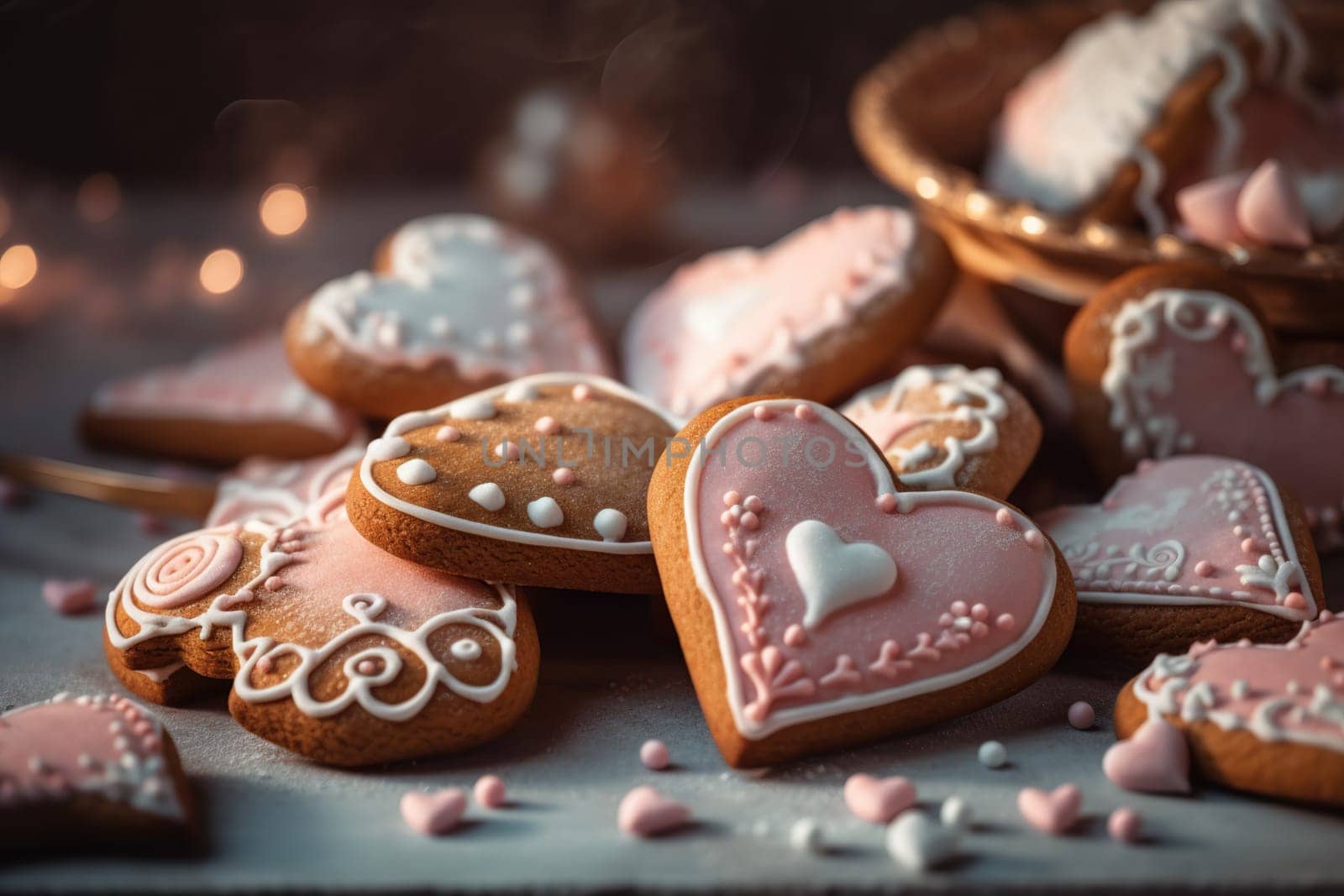 Tasty Christmas Gingerbread Cookies In The Shape Of A Heart Are Traditional Christmas Sweets