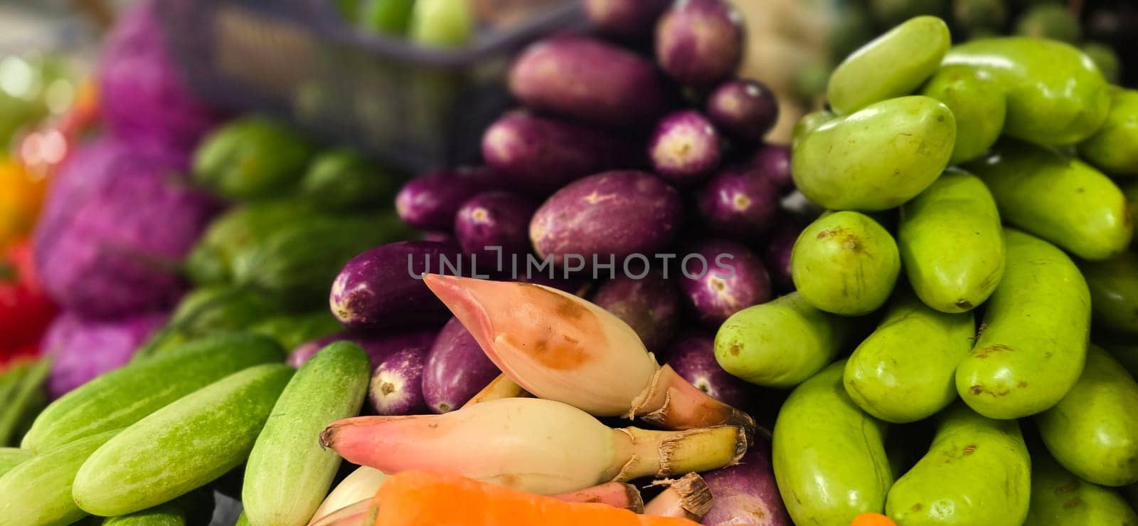 Composition with assorted raw organic vegetables. Detox diet consist of colorful vegetables local market produce