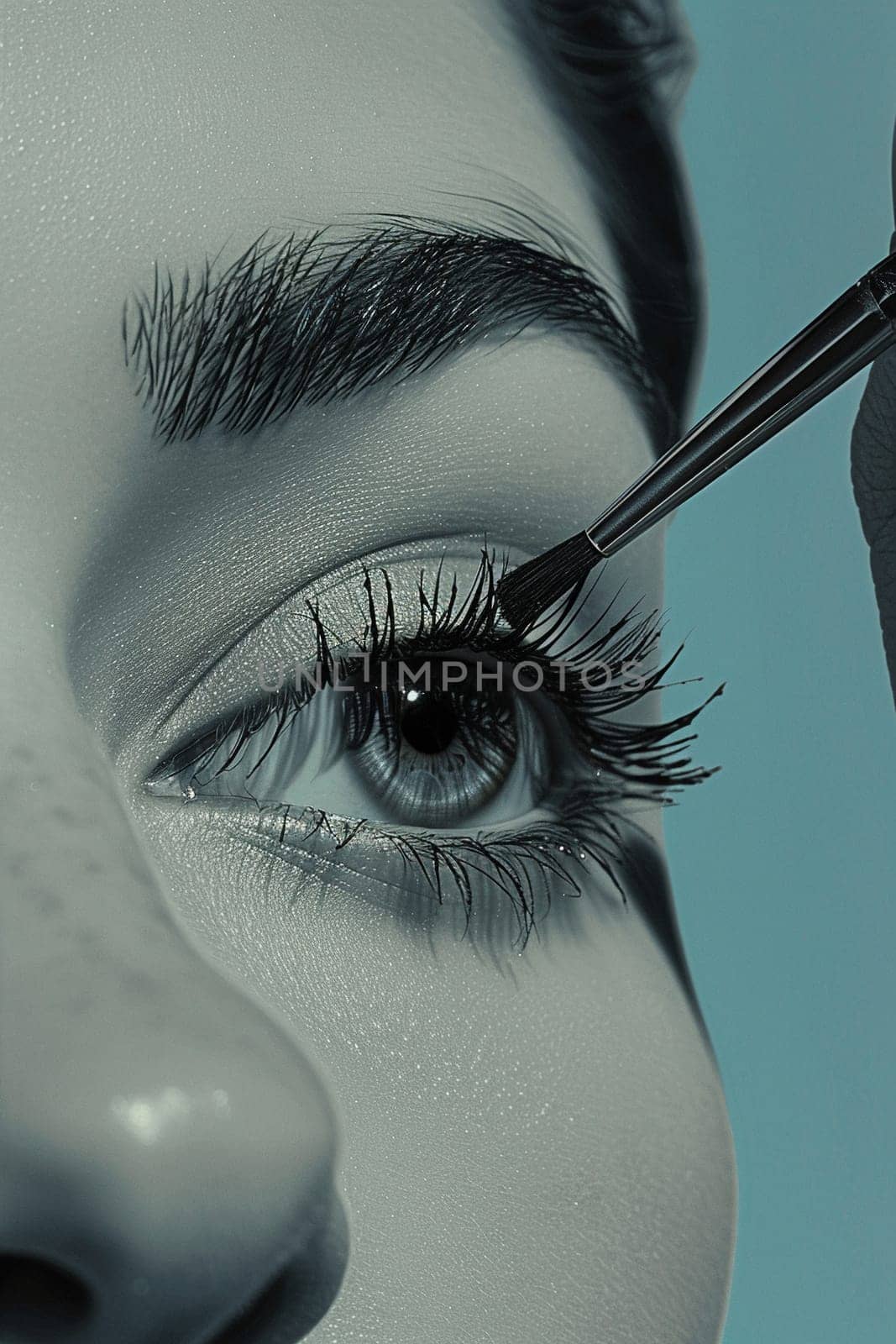 Fingers curling eyelashes with a curler, depicting preparation and eye makeup.