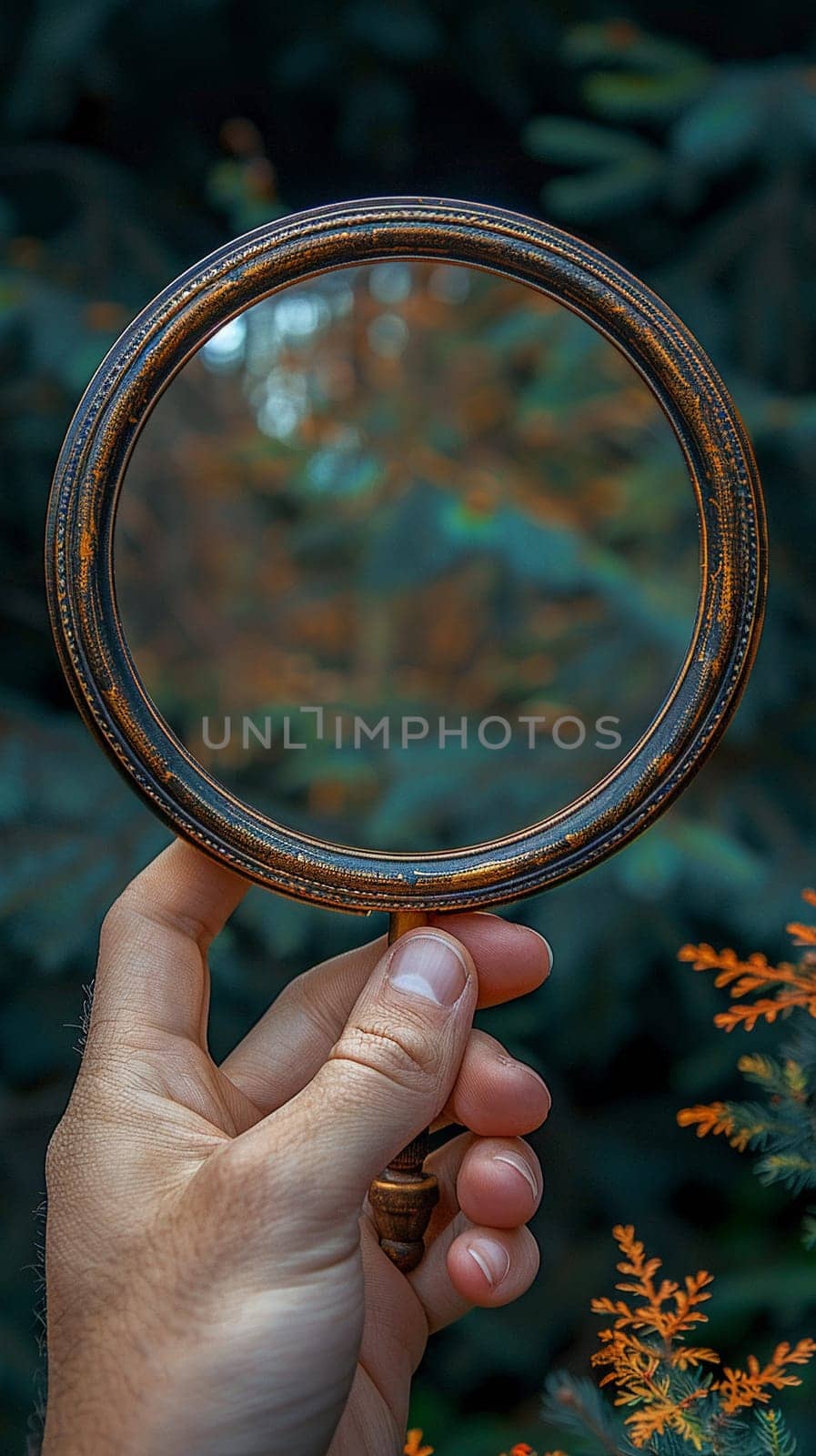 Hand holding a compact mirror, reflecting beauty and self-reflection.