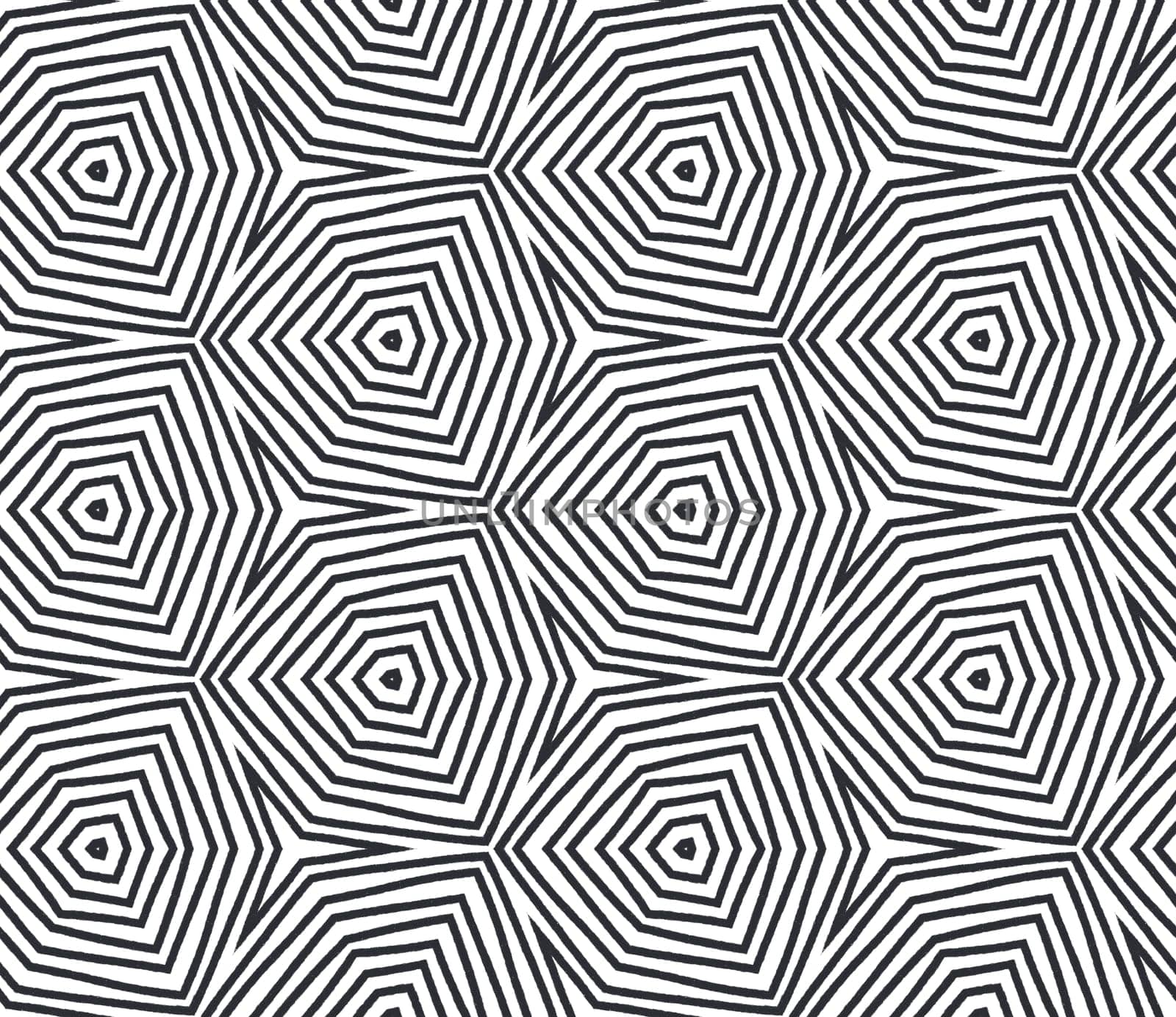 Textured stripes pattern. Black symmetrical kaleidoscope background. Textile ready worthy print, swimwear fabric, wallpaper, wrapping. Trendy textured stripes design.