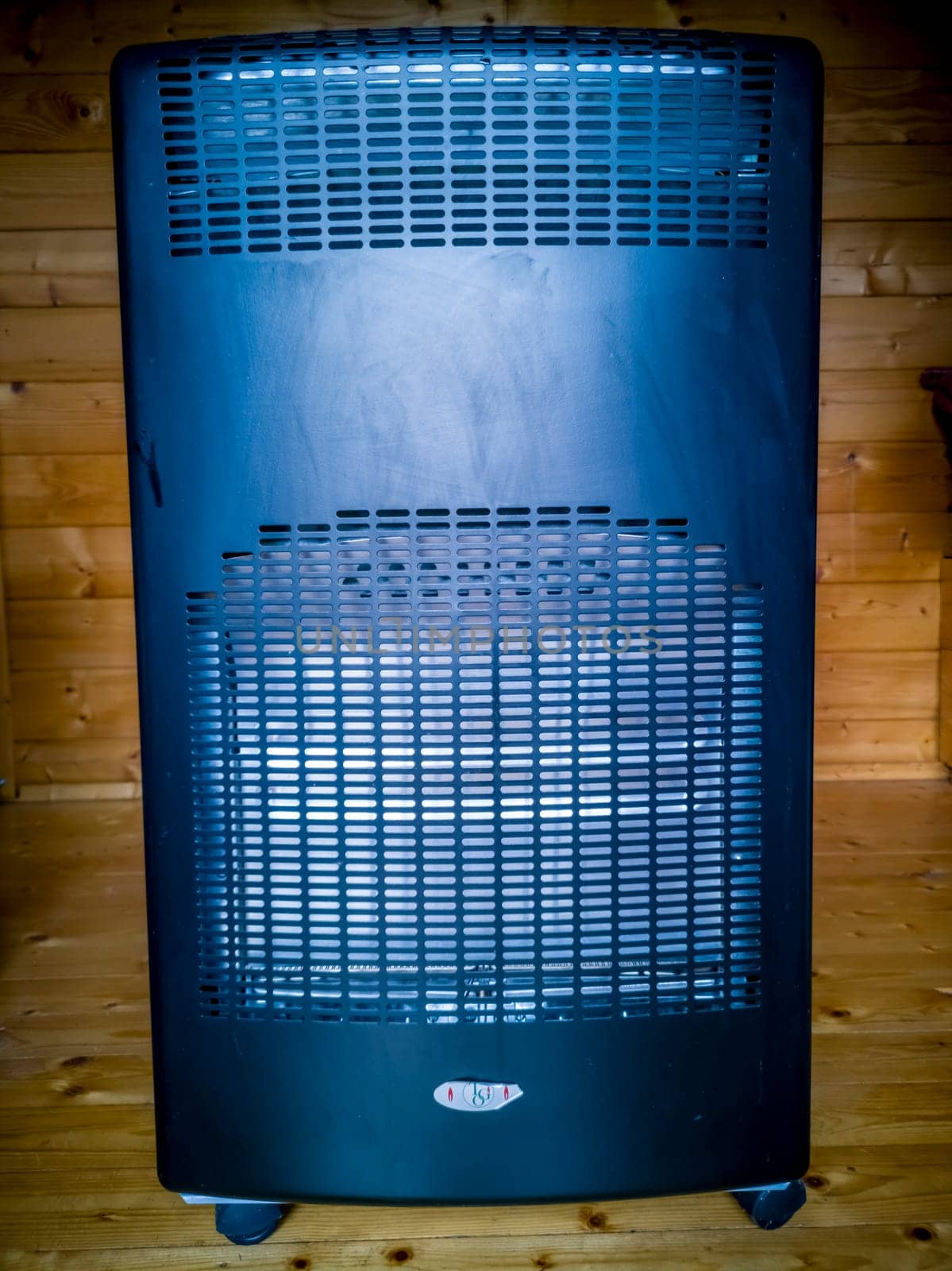 MOERS, GERMANY - JULY 10 2019 : Gas bottle standing in gas heater.