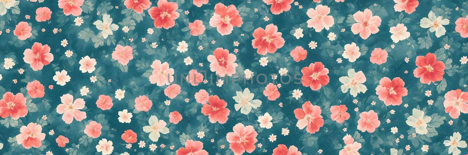 An intricate vintage floral background filled with delicate blooms and foliage. by GoodOlga