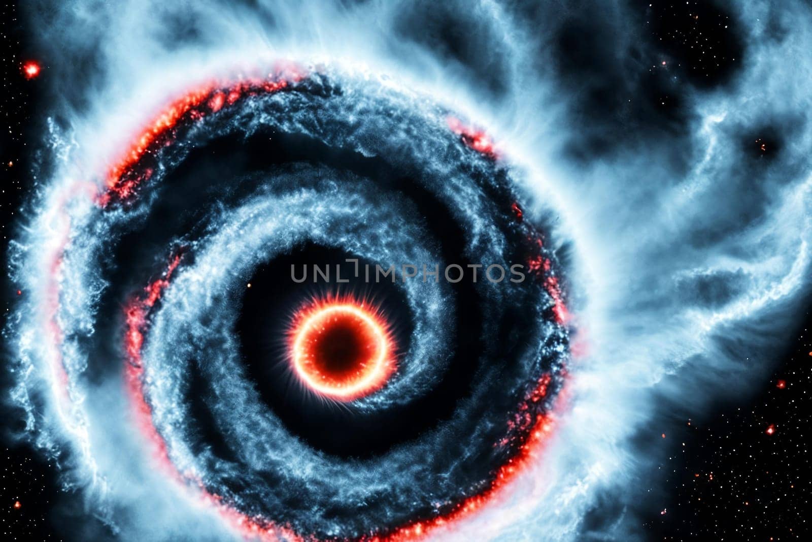 A mesmerizing illustration of a black hole in space by GoodOlga