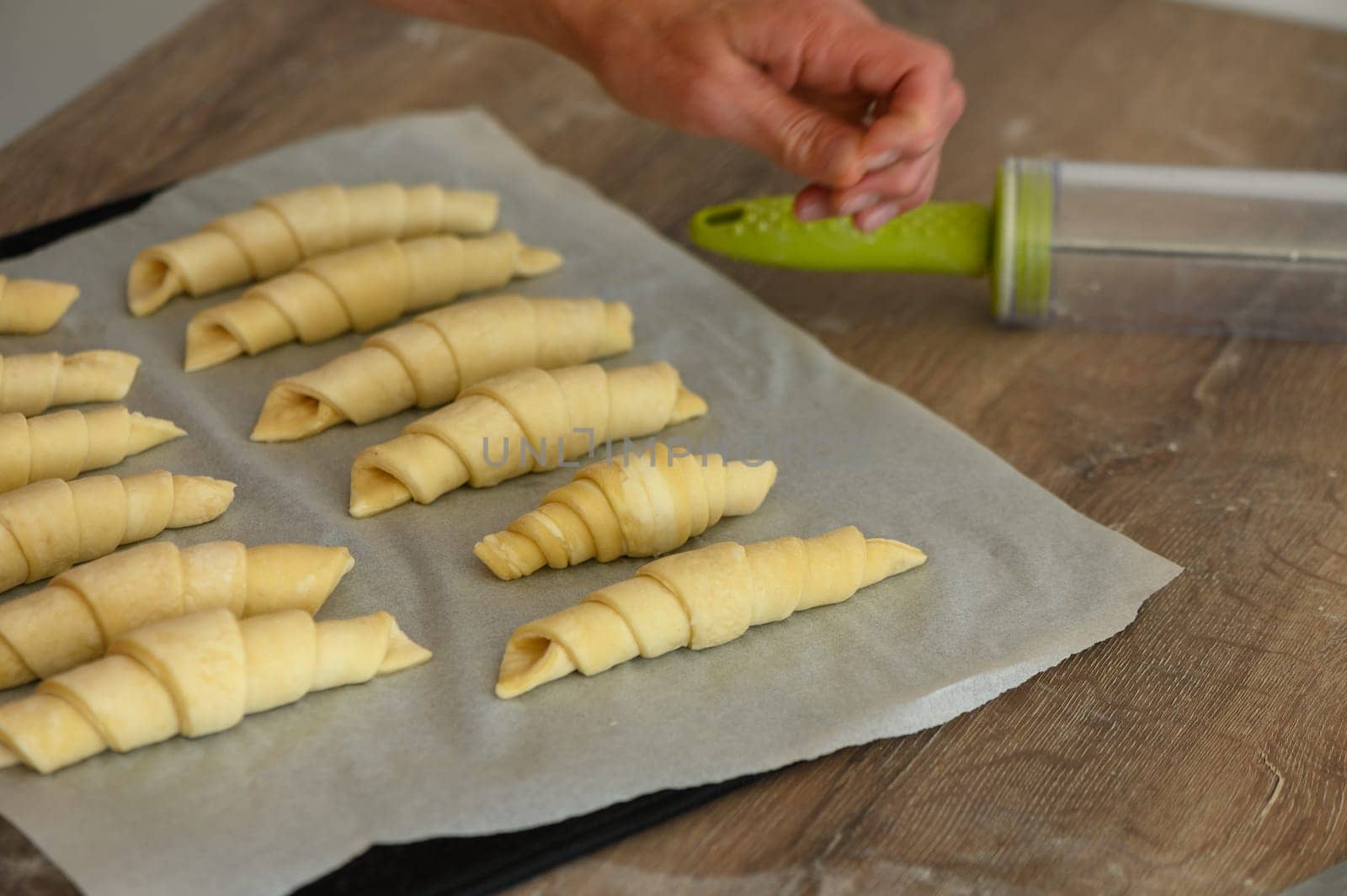 Before and after -homemade croissant baking at home.2