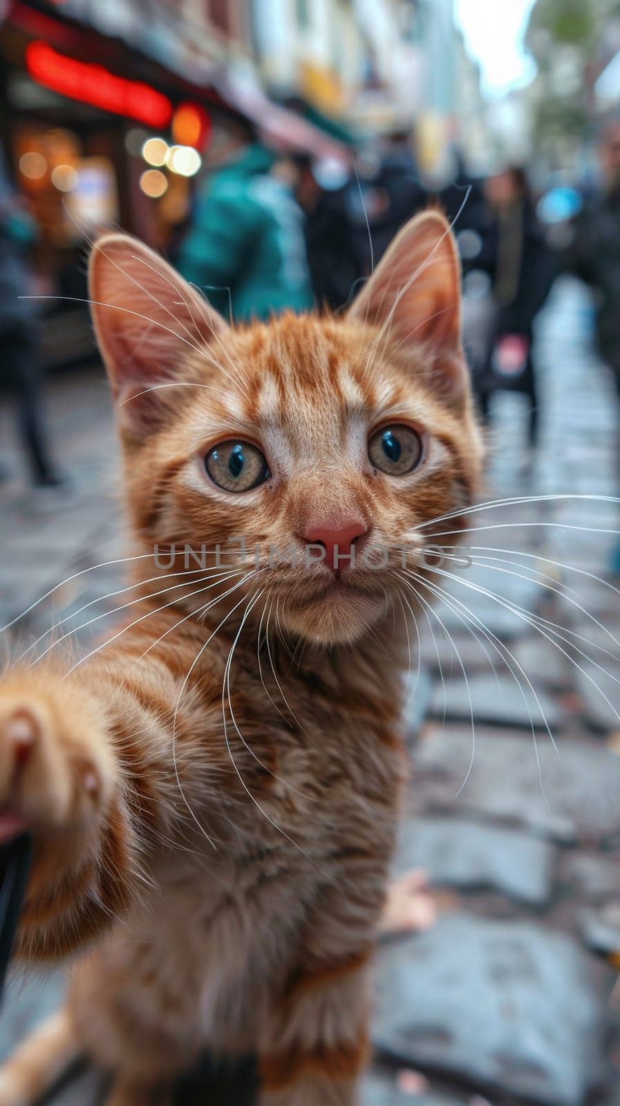 A close up of a cat looking at the camera