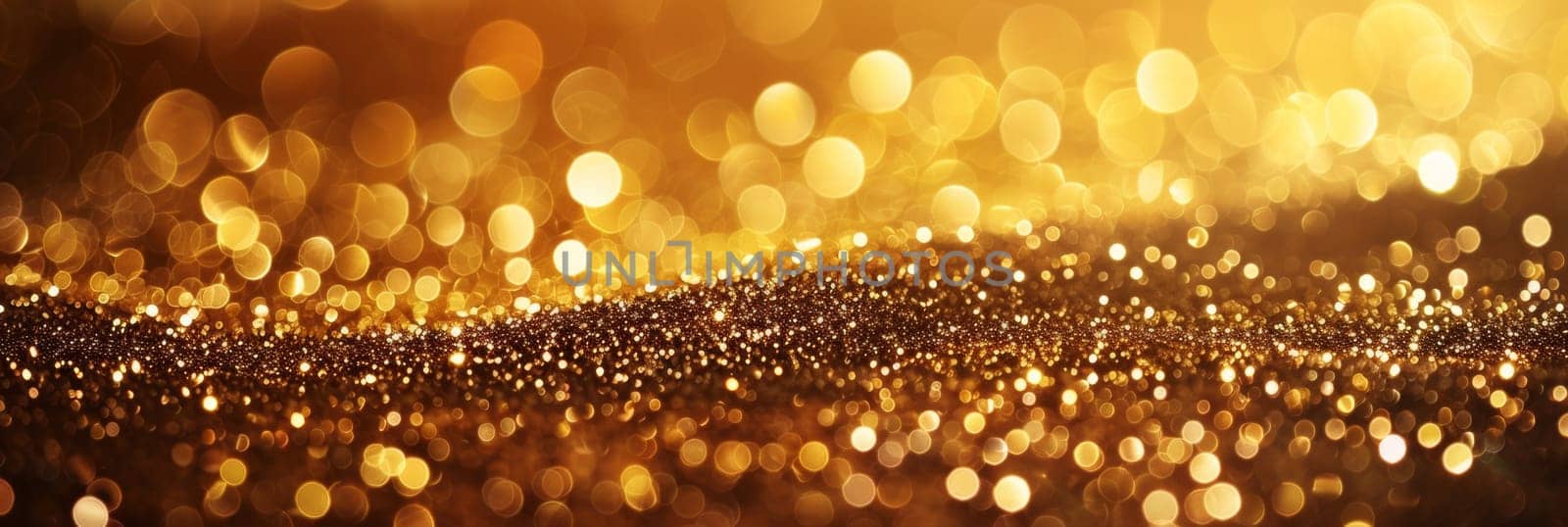 A close up of a gold and brown bokeh background
