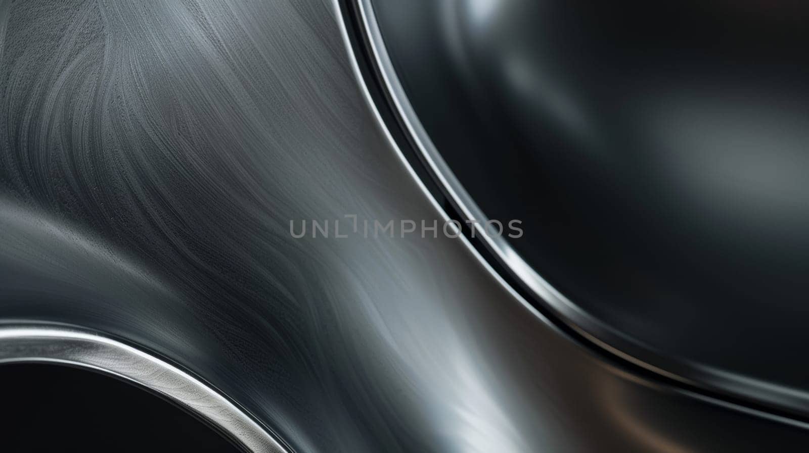 A close up of a shiny metal surface with some curves